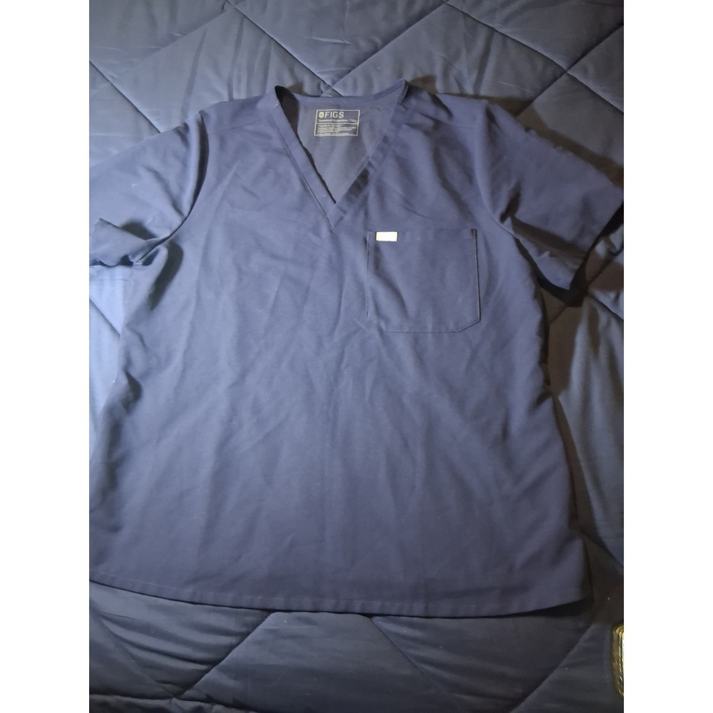 FIGS Technical Collection Casma Scrub Top Navy Blue V-Neck XXL Womens